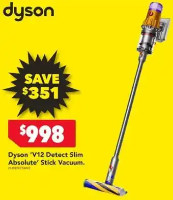 Harvey Norman Dyson 'V12 Detect Slim Absolute' Stick Vacuum offer