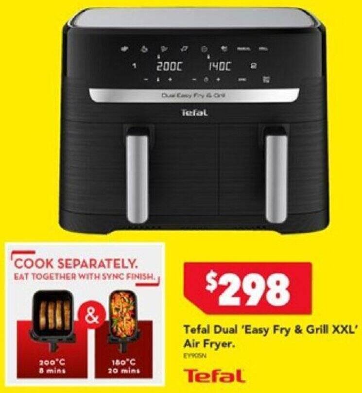 Tefal Dual 'Easy Fry & Grill XXL' Air Fryer. offer at Harvey Norman