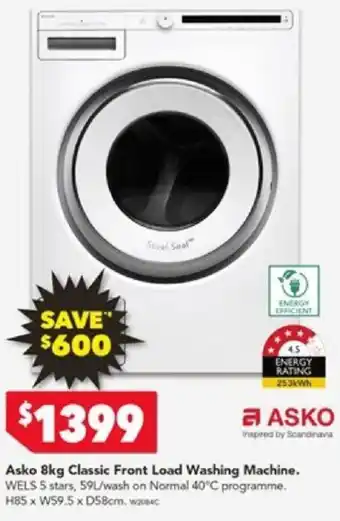 Harvey Norman Asko 8kg Classic Front Load Washing Machine. offer