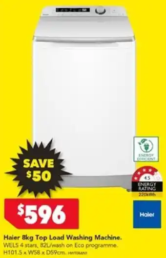 Harvey Norman Haier 8kg Top Load Washing Machine. offer