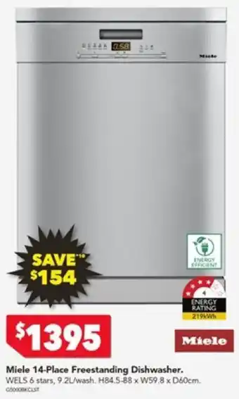 Harvey Norman Miele 14-Place Freestanding Dishwasher. offer