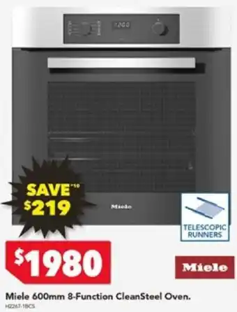 Harvey Norman Miele 600mm 8-Function CleanSteel Oven. offer