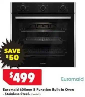 Euromaid 600mm 5-Function Built-In Oven