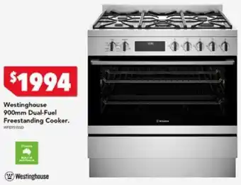 Harvey Norman Westinghouse 900mm Dual-Fuel Freestanding Cooker. offer