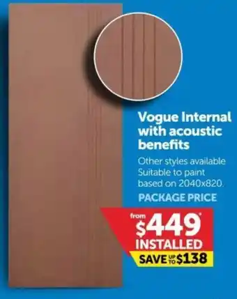 Doors Plus Vogue Internal with acoustic benefits offer