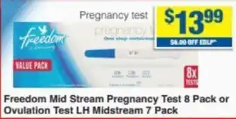 My Chemist Freedom Mid Stream Pregnancy Test 8 Pack offer