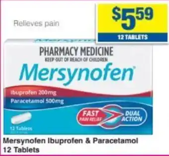 My Chemist Mersynofen Ibuprofen & Paracetamol 12 Tablets offer