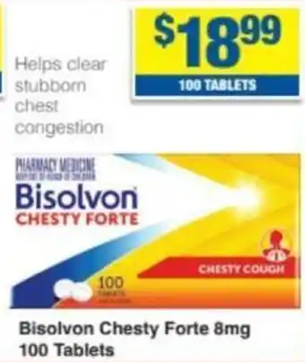 My Chemist Bisolvon Chesty Forte 8mg 100 Tablets offer