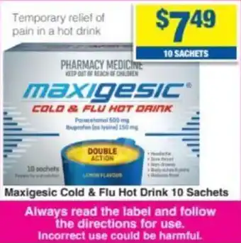 My Chemist Maxigesic Cold & Flu Hot Drink 10 Sachets offer