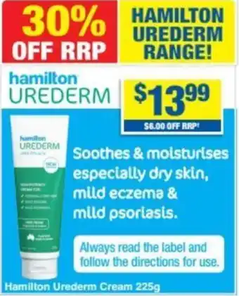 My Chemist Hamilton Urederm Cream 225g offer