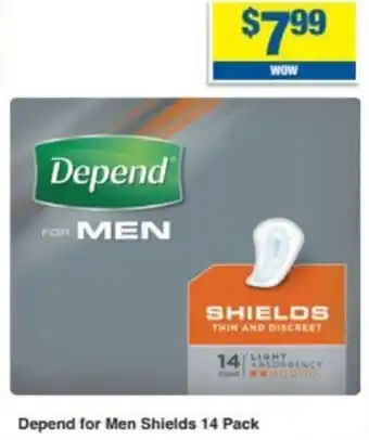 My Chemist Depend for Men Shields 14 Pack offer