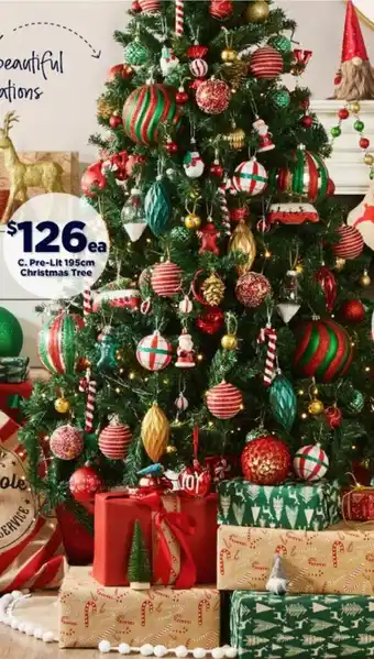 Spotlight Jolly & Joy Pre-Lit Christmas Tree 195cm offer