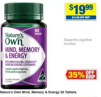 My Chemist Nature's Own Mind, Memory & Energy 50 Tablets offer