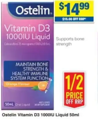 My Chemist Ostelin Vitamin D3 1000IU Liquid 50ml offer