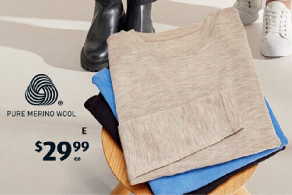 Women's Merino Wool Top offer at ALDI