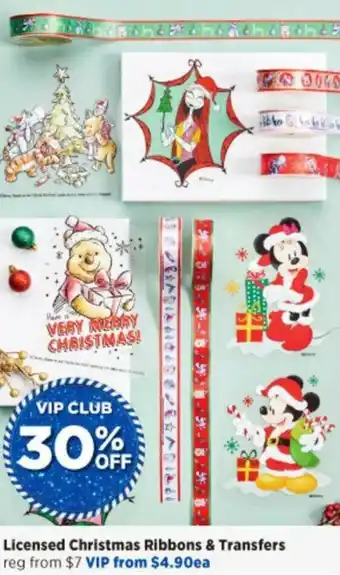 Spotlight Licensed Christmas Ribbons & Transfer offer