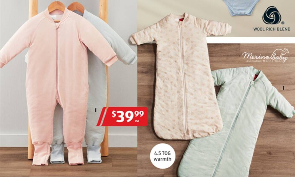 Merino Wool Blend Infant Sleeping offer at ALDI