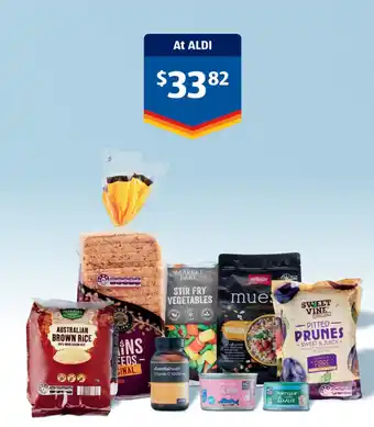 ALDI AUSTRALIAN BROWN RICE, STIR FRY VEGETABLES, SWEET VINE, offer