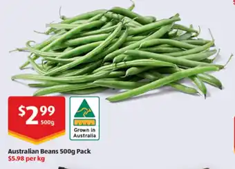 ALDI Australian Beans 500g Pack offer