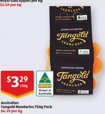 ALDI AUSTRALIAN Tangold Mandarins 750g offer