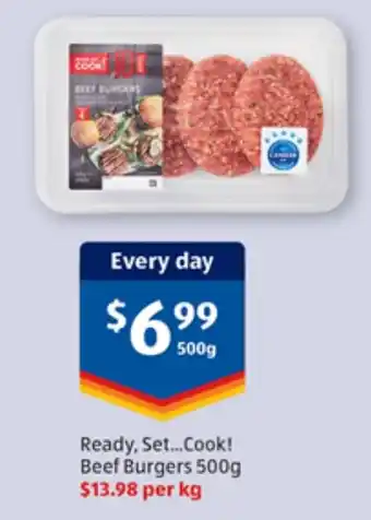 ALDI Beef Burgers 500g offer