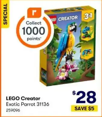 BIG W LEGO Creator Exotic Parrot offer