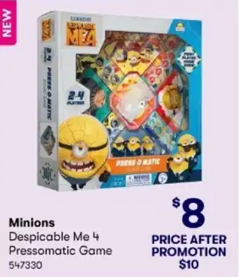 BIG W Minions Despicable Me 4 Pressomatic Game offer