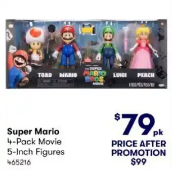 BIG W Super Mario 4-Pack Movie 5-Inch Figures offer