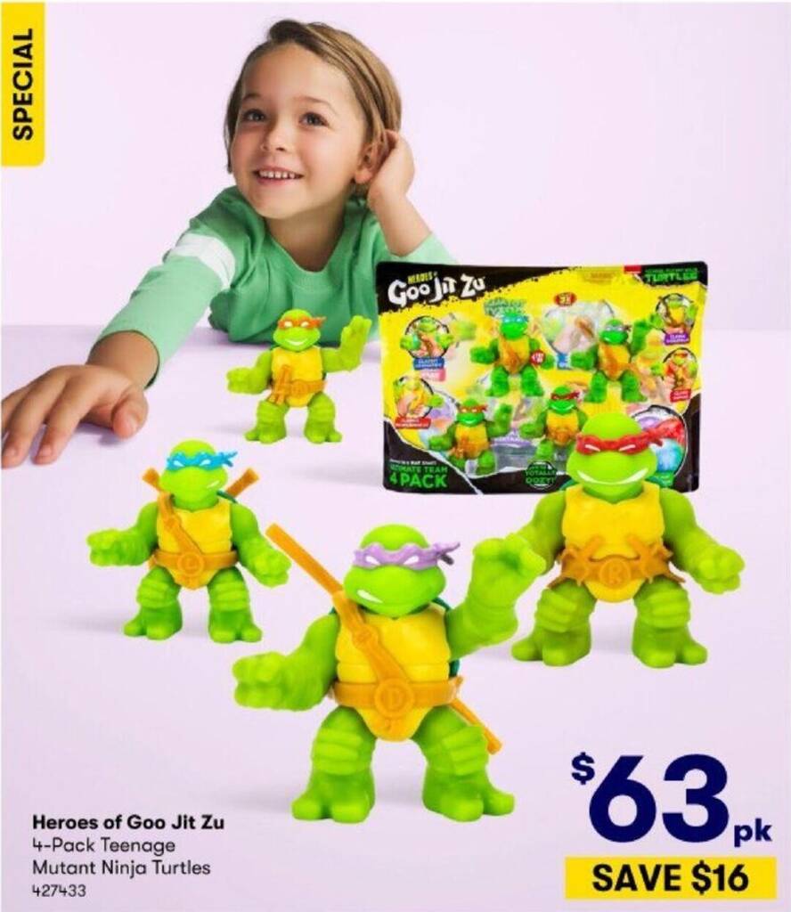 Heroes of Goo Jit Zu 4-Pack Teenage Mutant Ninja Turtles offer at BIG W