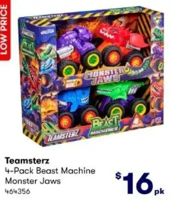 BIG W Teamsterz 4-Pack Beast Machine Monster Jaws offer