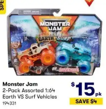 BIG W Monster Jam Earth VS Surf Vehicles offer