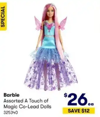 BIG W Barbie Assorted A Touch of Magic Co-Lead Dolls offer