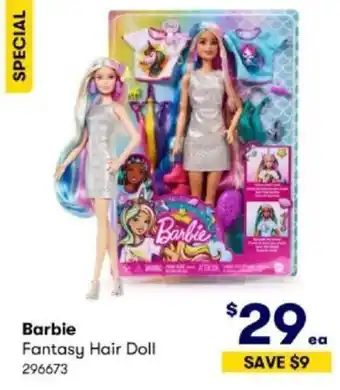 BIG W Barbie Fantasy Hair Doll offer