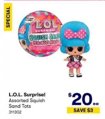 BIG W LOL Surprise Assorted Squish Sand Tots offer