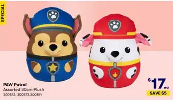 BIG W PAW Patrol Assorted 30cm Plush offer