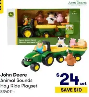BIG W John Deere Animal Sounds Hay Ride Playset offer