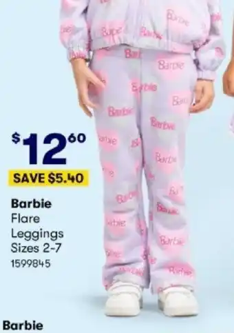 BIG W Barbie Flare Leggings offer