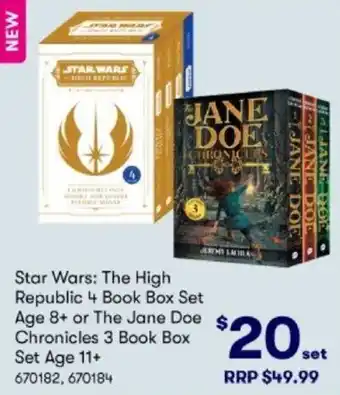 BIG W Star Wars The High Republic 4 Book Box Set offer