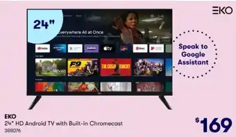 BIG W EKO 24" HD Android TV with Built-in Chromecast offer