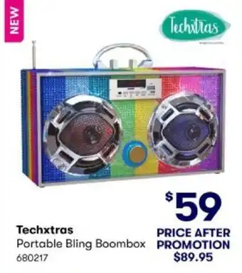 BIG W Techxtras Portable Bling Boombox offer
