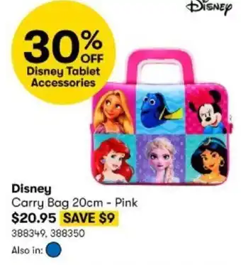 BIG W Disney Carry Bag 20cm - Pink offer