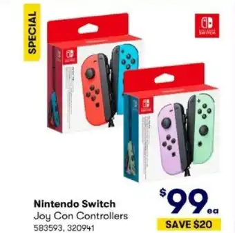 BIG W Nintendo Switch Joy Con Controllers offer