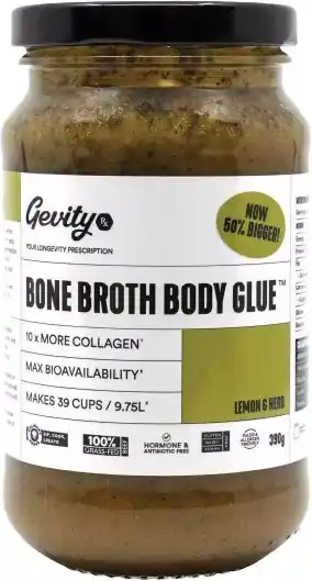 healthylife Gevity Rx Bone Broth Body Glue Lemon 390g offer