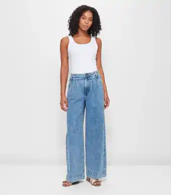 Target Pleat Front Wide Leg Denim Jeans offer