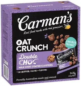 IGA NEW Carman’s Oat Crunch Clusters 5 Pack Selected Varieties offer
