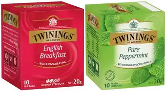 IGA Twinings Tea Bags 10 Pack Selected Varieties offer