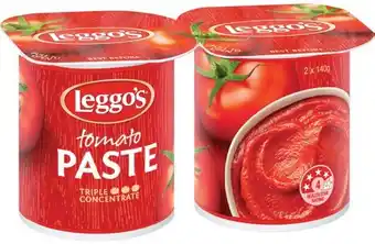 IGA Leggo's Tomato Paste or Pizza Sauce 2x140g Selected Varieties offer