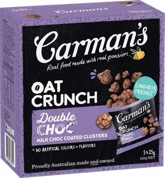 IGA NEW Carman’s Oat Crunch Clusters 5 Pack Selected Varieties offer