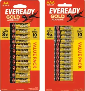 IGA Eveready Gold Alkaline Batteries AA or AAA 16 Pack offer
