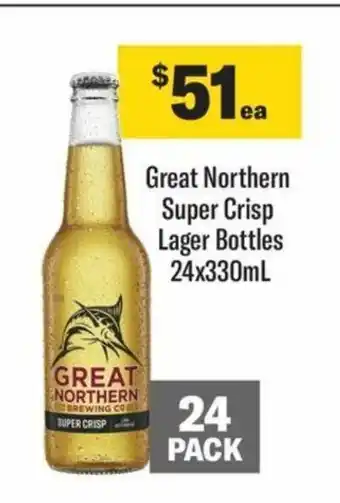 Liquorland Great Northern Super Crisp Lager Bottles 330mL offer